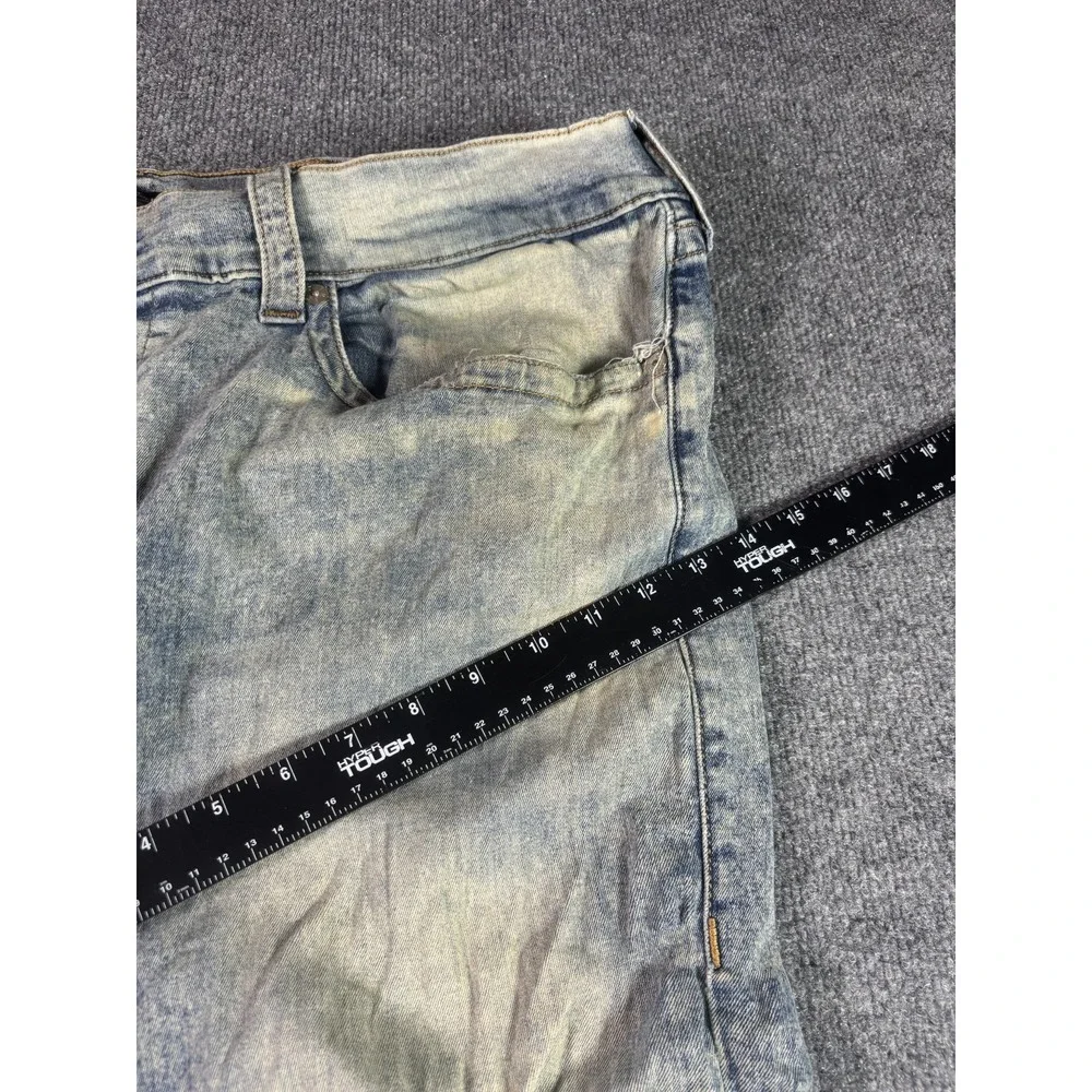 True Religion Rocco Jeans Mens 44 Blue Denim Acid Wash Relaxed Skinny Streetwear